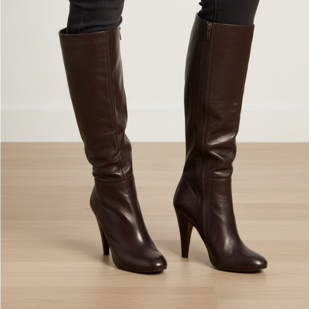 Aldo Elegant Brown Leather Knee-High Boots